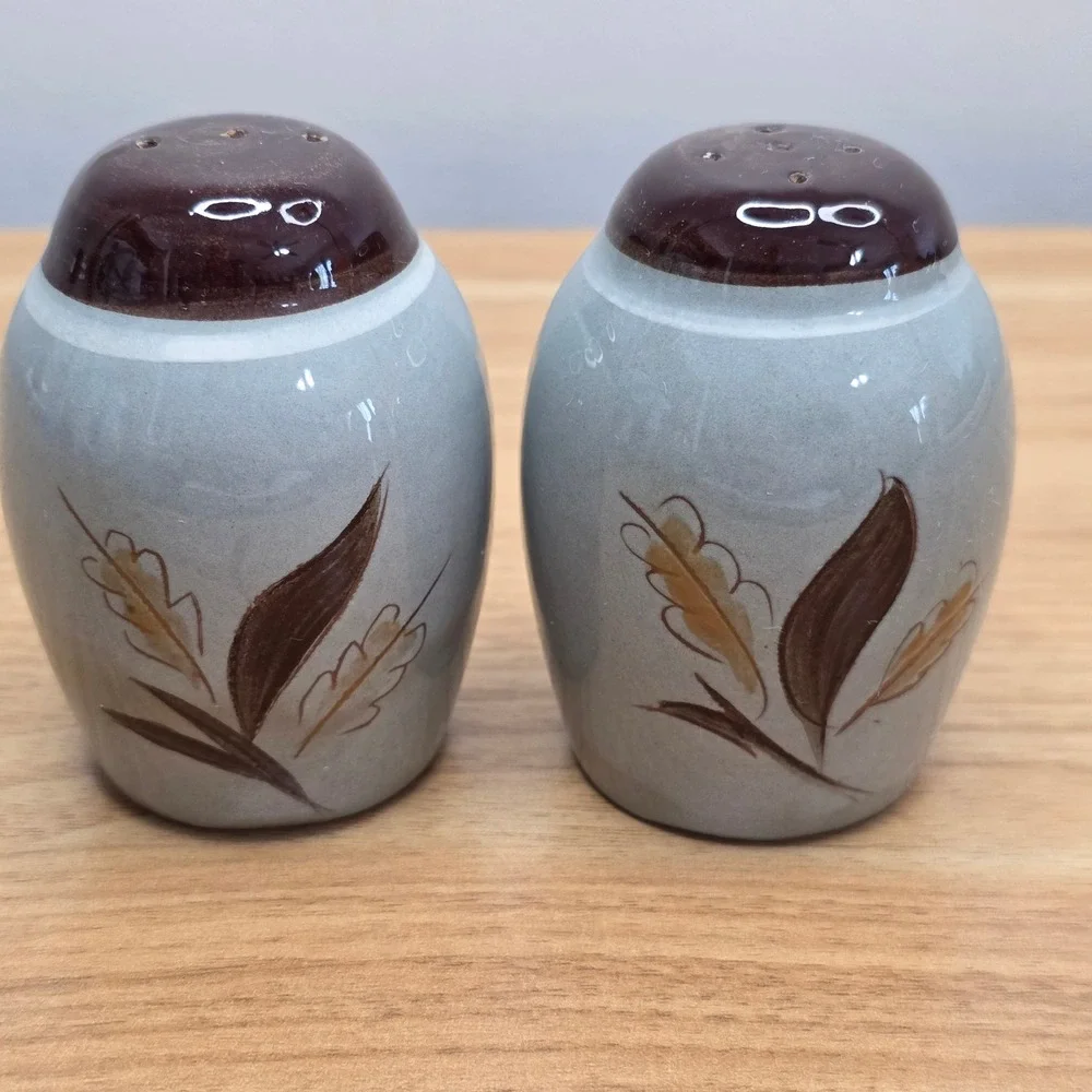 Vtg Stangl Pottery Golden Harvest 7pc Set Creamer/Sugar, Double Egg, Salt/Pepper